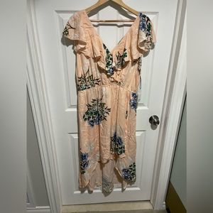 Dex plus size women’s dress 1x floral blush pink spring summer
Maxi ruffle newt